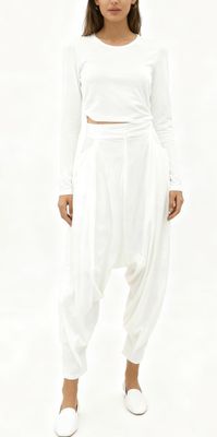 Draped Harem Pants with High Waist
