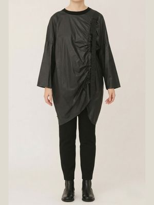 Black Oversized Ruched Dress