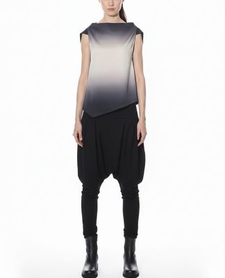 Ombre Gradient Sleeveless Top with Asymmetrical Hem