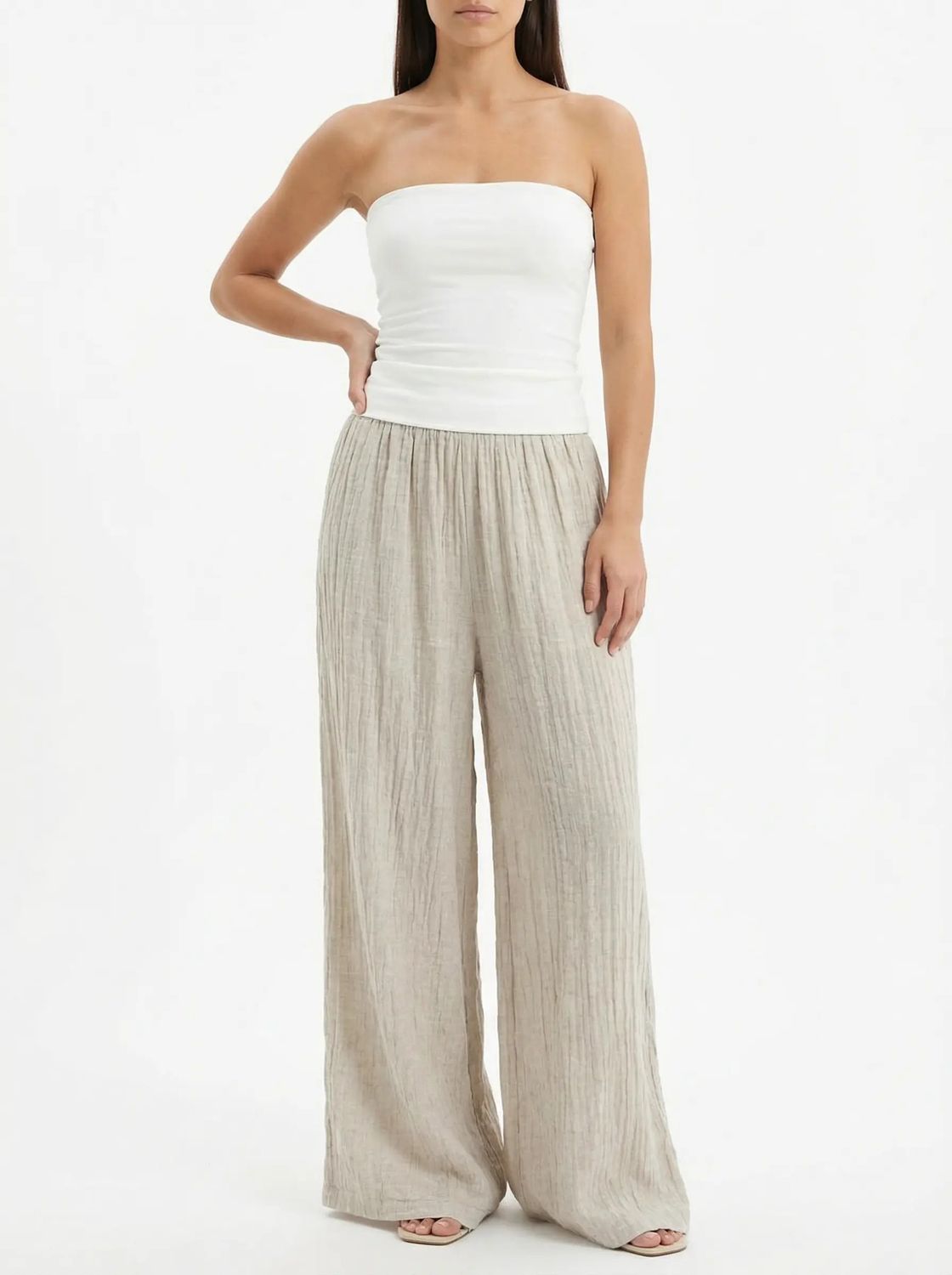 Sandstone Textured Palazzo Jumpsuit