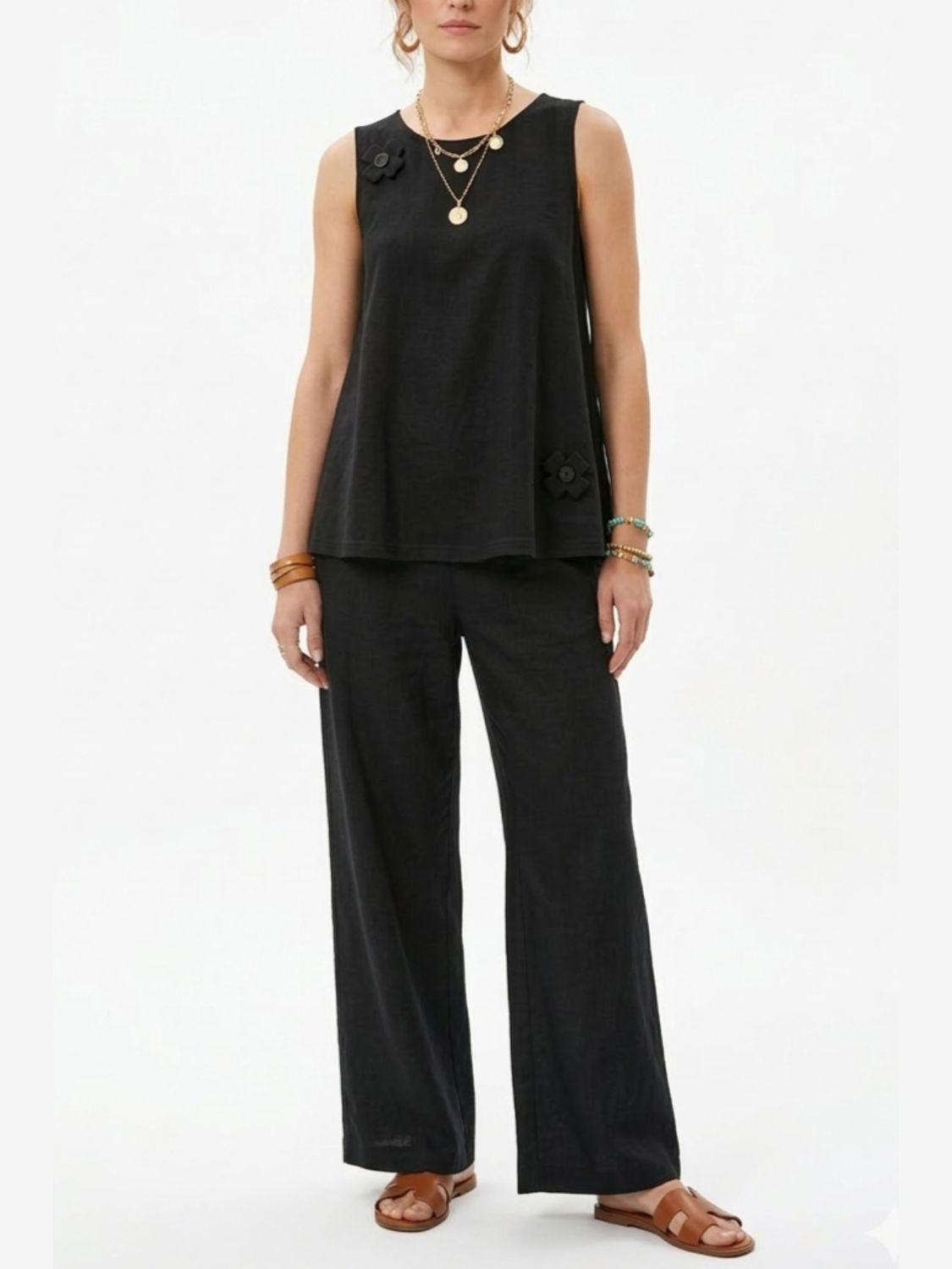 Black Sleeveless Layered Top