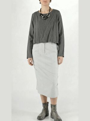 Contour Seam Midi Pencil Banana Skirt