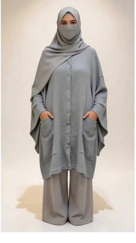 Dusty Crinkle Cotton Tunic Shirt