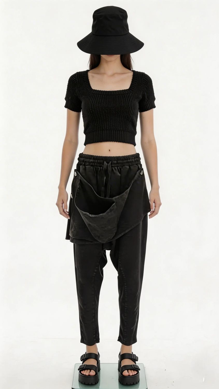 Black Utility Harem Pants