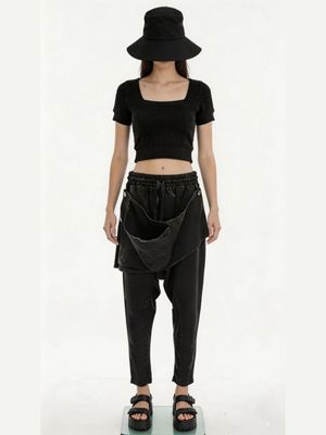 Black Utility Harem Pants