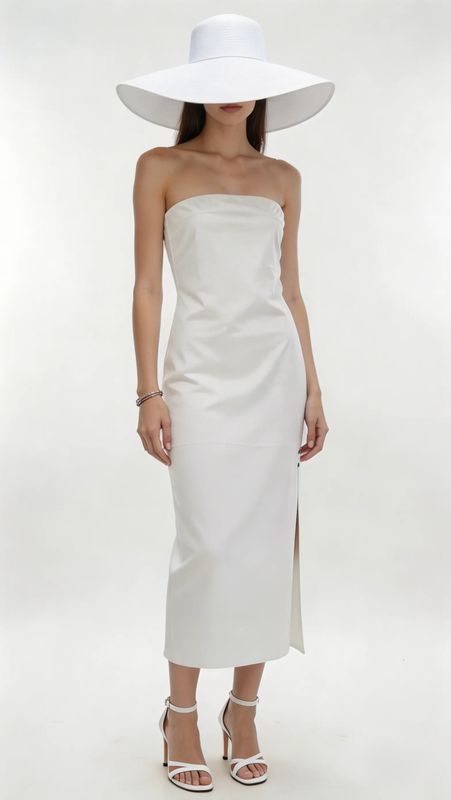 White Sculptural Tube Dress