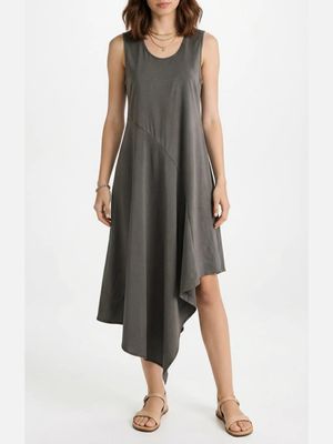Asymmetrical Sculptural Midi Dress