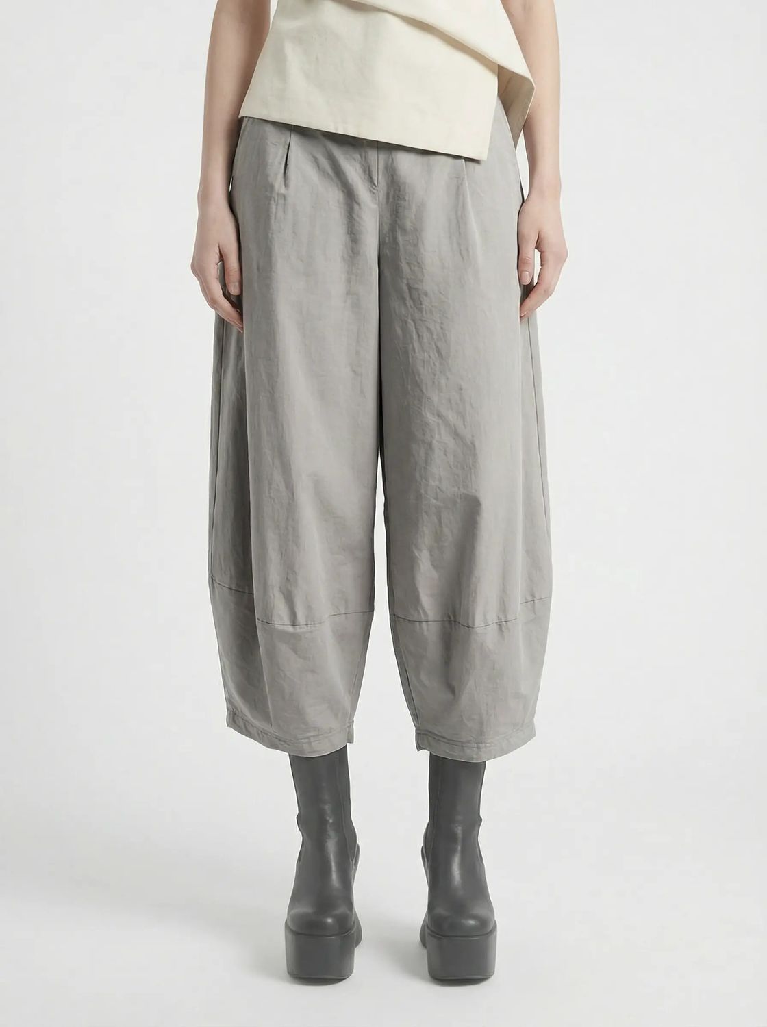Slate Sculptural Lantern Trousers