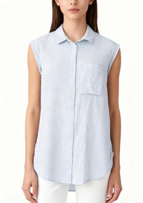 Minimalist Cap-Sleeve Button-Down