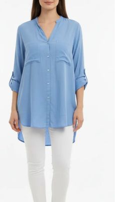 Sky Blue Utility Linen Shirt
