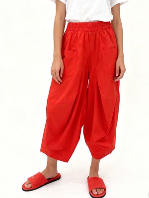 Vermilion Sculptural Lantern Trousers