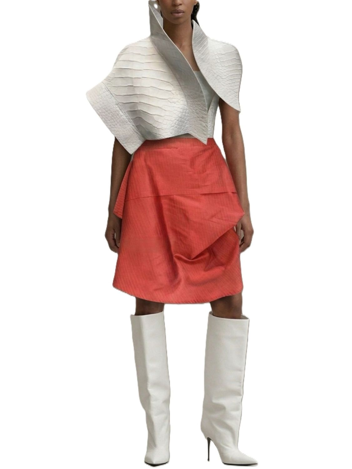 Copper Sculptural Draped Skirt