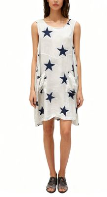 Star Print Linen Tunic