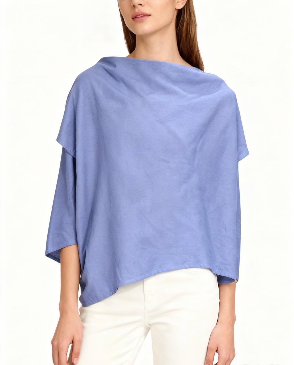 Drape-Front Boxy Tunic