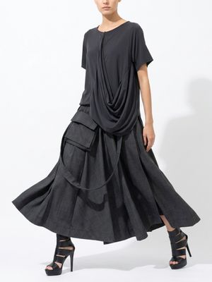 Drape-Back Sculptural Oversized Tee