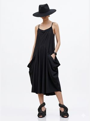 Crescent Pocket Slip Dress