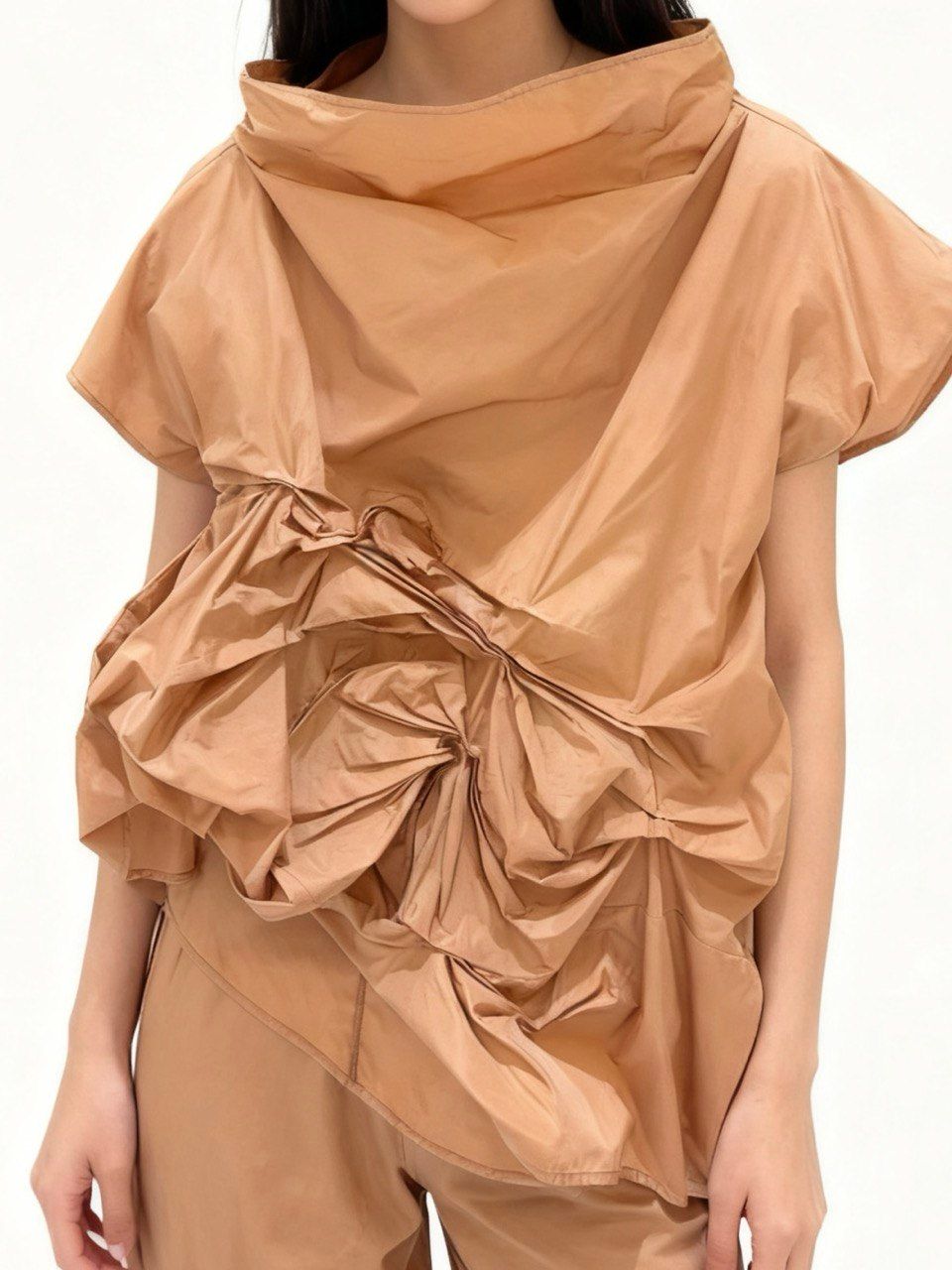 Twisted Volumetric Poplin Top