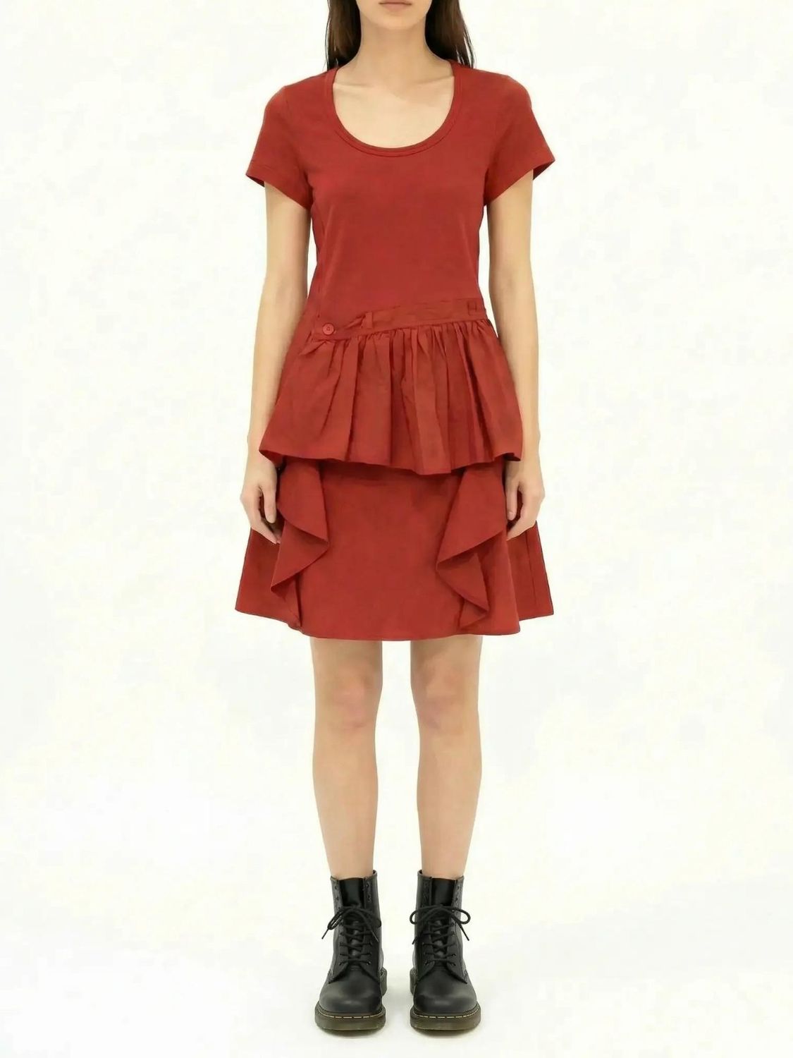 Asymmetric Flounce-Hem Tunic