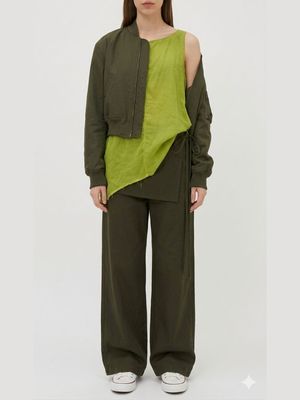 Chartreuse Sheer Gauze Tunic