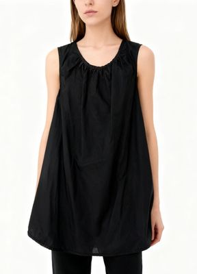 Ruched Neckline Trapeze Tunic