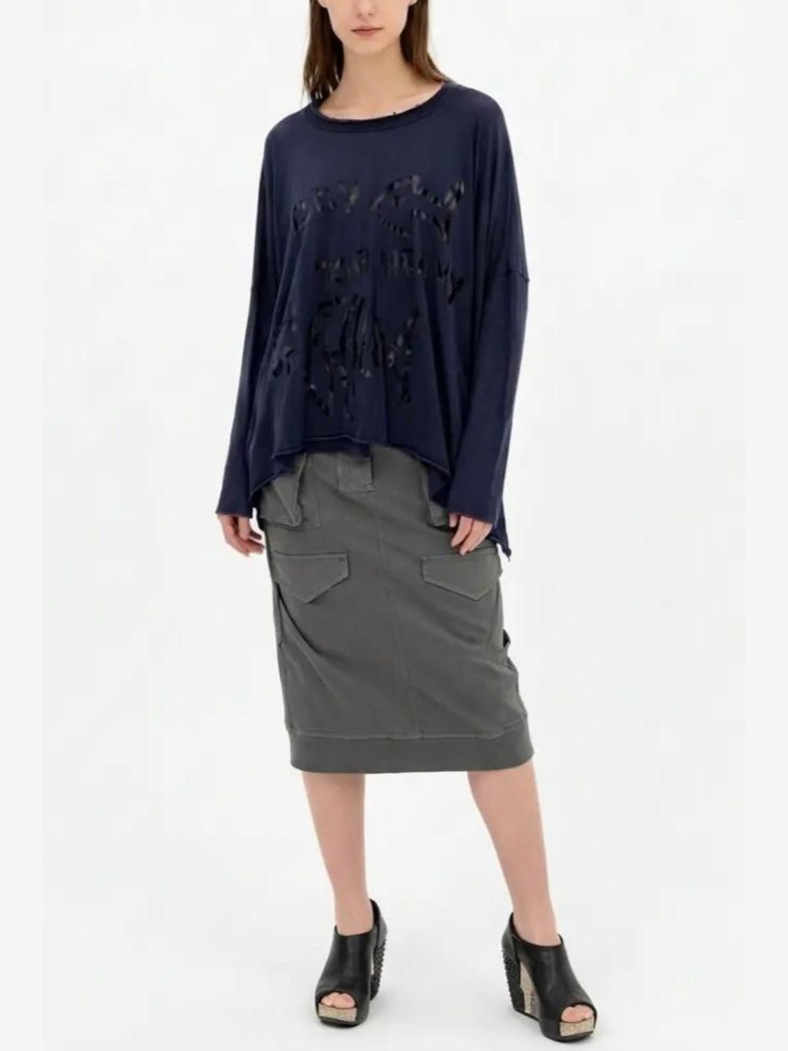 Typographic Deconstructed Oversized Top