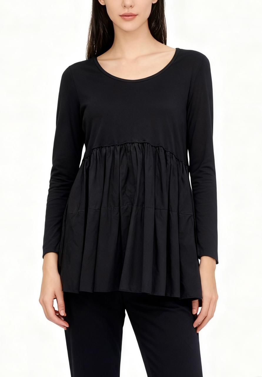 Mixed-Media Peplum Tunic