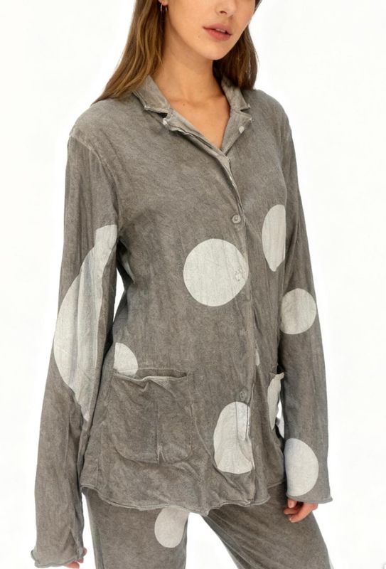 Polka-Dot Artisanal Washed Jacket