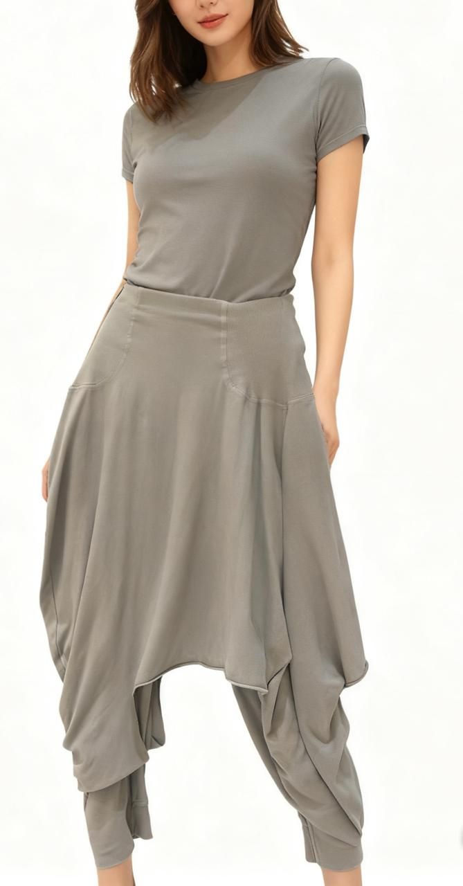 Sculptural Drape Harem Trouser