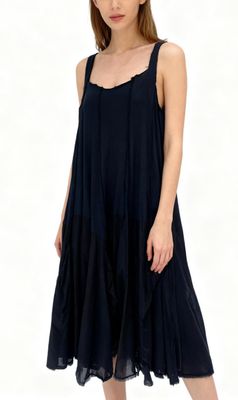 Raw-Edge Panelled Trapeze Dress
