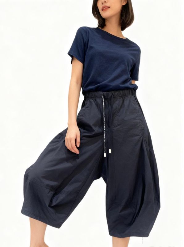 Technical Sculptural Wide-Leg Trouser