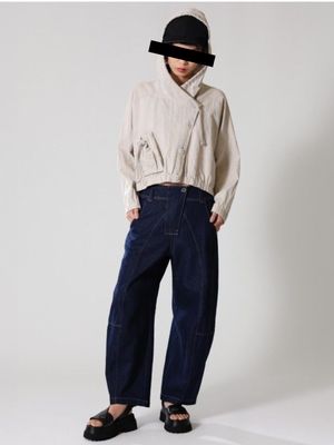 Asymmetric Hooded Linen Utility Jacket