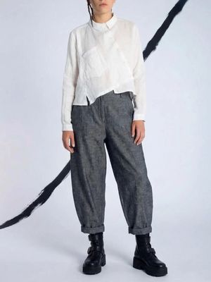 Asymmetric Origami Linen Shirt