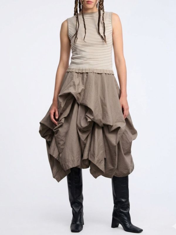 Linear Knit Sleeveless Shell