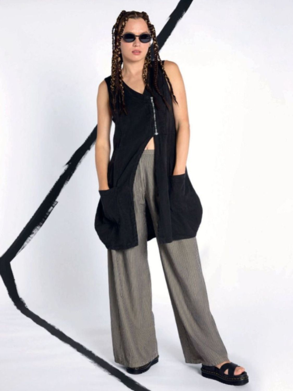 Asymmetric Zip-Front Utility Waistcoat