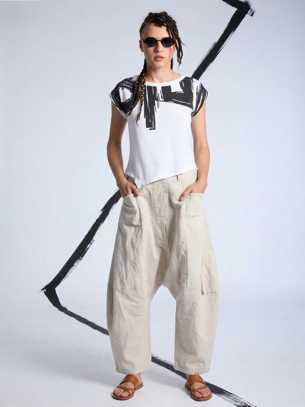 Asymmetric Brushstroke Graphic Tee