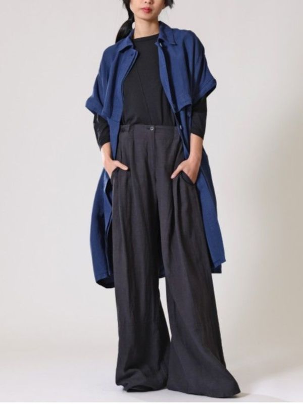 Architectural Panelled Wide-Leg Trouser