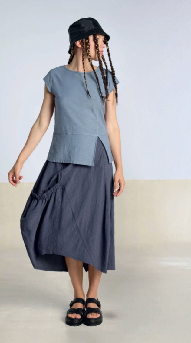 Geometric Accordion Midi Skirt