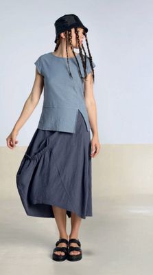 Geometric Accordion Midi Skirt