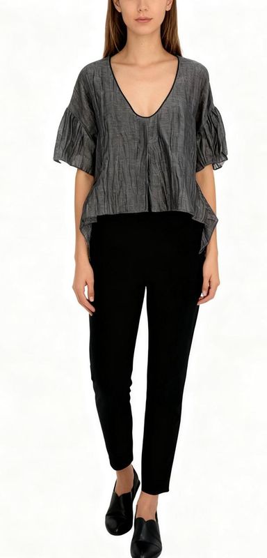 Deconstructed Zip-Back Linen Top