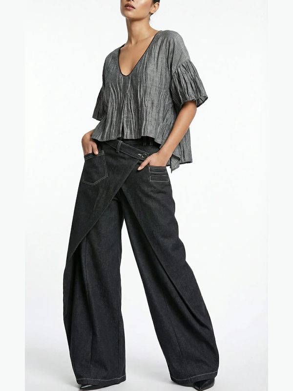 Deconstructed Zip-Back Linen Top