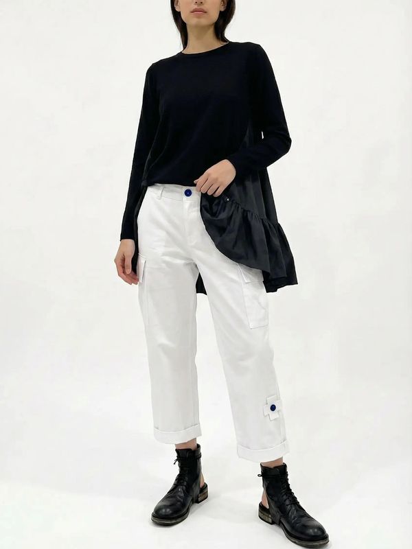 Architectural Wide-Leg Cargo Trouser