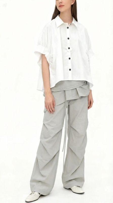 Deconstructed Asymmetric Ruched Pullover