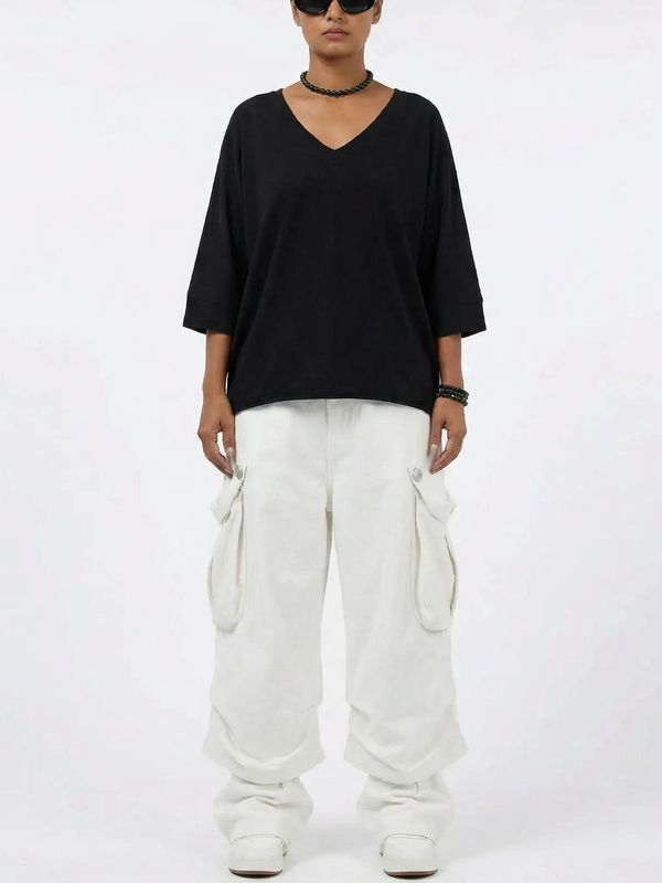 Deconstructed Asymmetric Ruched Pullover