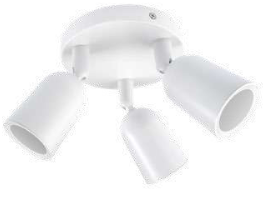 SPOTLIGHT FIXTURE PLASTIC WHITE 3*GU10-SOCKET IP20 MAX-10W