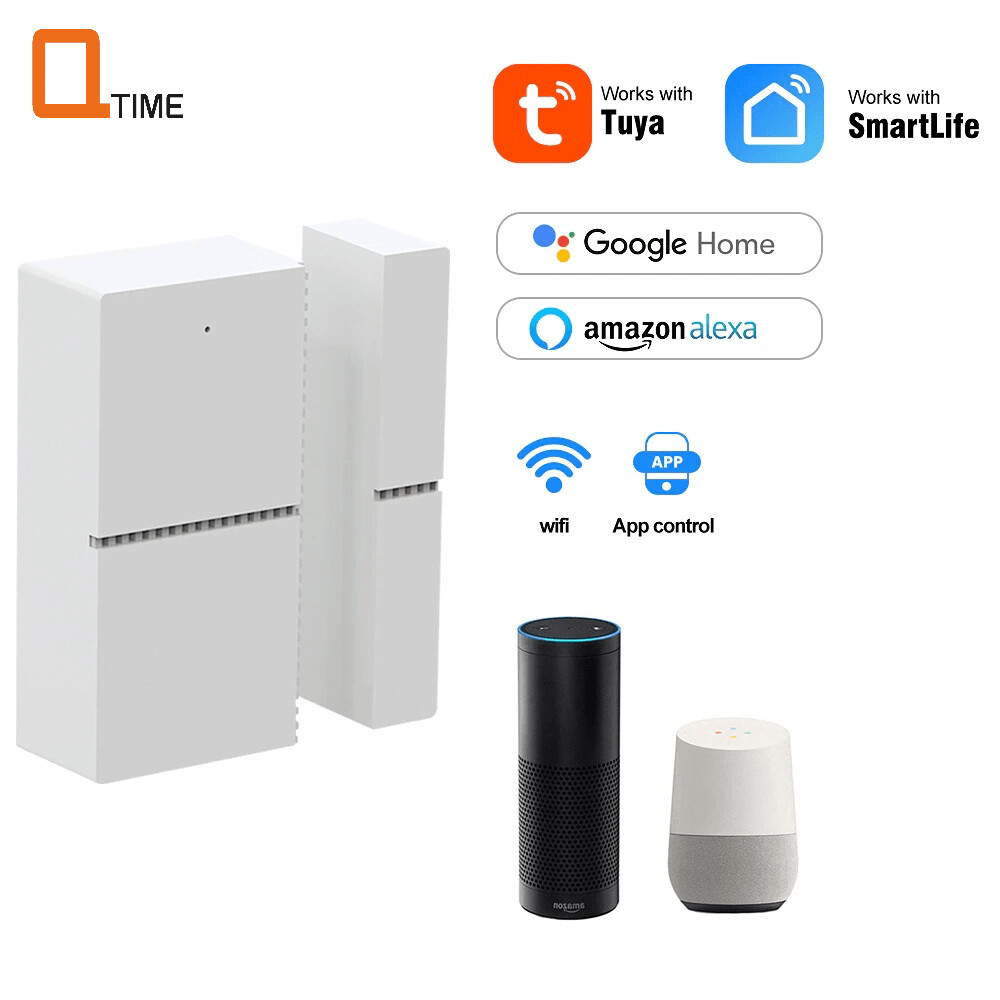 Q-time - Slimme Wifi -Deur/Raamsensor – Magneet Schakelaar – beveiliging –  deur sensor – raam sensor - wireless - Draadloos - Alarm systeem – werkt  met Tuya, Amazon alexa, Google Enz.