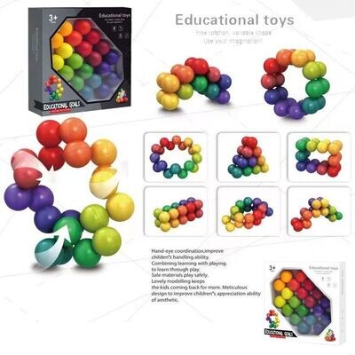 Q-time Educatief speelgoed, een creatief all-in-one spel, bestaande uit 20 ballen, die naar wens kunnen worden uitgevoerd voor beweging, ontwikkeling van de geest en ter verlichting van stress.