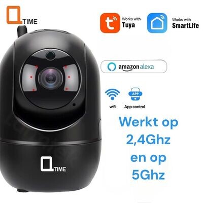 Tuya Premium 1080P Draadloze IP Camera Zwart WiFi Babyfoon CCTV Indoor 2.4Ghz & 5Ghz Wifi Beveiligings Camera 2-Weg Audio Instelbare Bewegingsdetectie Amazon Echo Alexa enz.enz