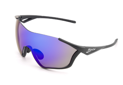 SCVCN® Gepolariseerde fietsbril met blauwe glazen en zwart frame - wielrennen, fietsen en mountainbike - outdoor sportbril - vergelijkbaar met Oakley Sutro zonnebril
