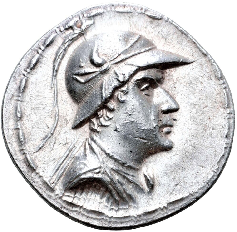 BAKTRIA, Greco-Baktrian Kingdom. Eukratides I Megas AR Tetradrachm. Circa 170-145 BC. Artistic Bust!