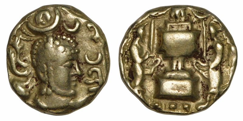 INDO SASANIAN: Yazdgard I. Circa 5th-7th Century AD. Pale AV Dinar. Mint: Sind region